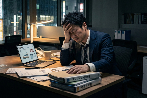 悩みを抱えるビジネスマン
