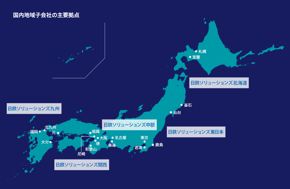 国内地域子会社の主要拠点